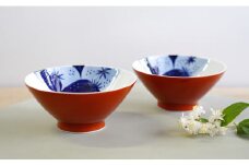 朱巻みかん飯碗(大・小）セット 月桃庵 A20-241