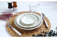 有田焼 ホワイト釉渕サビ 3種丸皿セット【中山陶和堂】食器 うつわ 器 磁器 陶磁器 皿 丸皿 3枚 セット シンプル ナチュラル ホワイト ブラウン 贈り物 ギフトA30-577