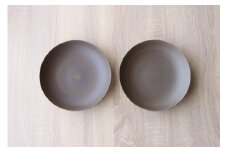 有田焼 Koselig-arita multi plate ダークブラウン 茶 プレート 2枚組 山忠 器 うつわ 食器 食器セット 皿 丸皿 北欧 シンプル モダン マルチプレート パスタ皿 カレー皿 軽量 A20-295