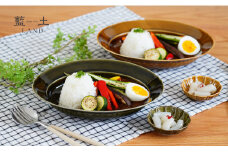 有田焼 オーバルプレート＆プチボウル4点セット【藍土】 和食器 食器 器 うつわ 楕円皿 小皿 プレート カレー皿 パスタ皿 盛皿 ナチュラル シンプル おしゃれ オリーブ ブラウン オリベ 花形 リム付き 食器セット 25000円 A25-254
