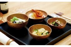 ARITAYAKI MUTSU ピンクゴールド輪花碗セット（木箱入り） A190-12