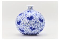 有田焼 禁裡御用（宮内庁）窯元 辻精磁社 染付 桐花紋 花瓶 A2200-5