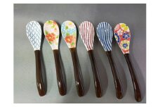 有田焼 ティースプーン 6本セット 化粧箱入り 【松華堂】食器 スプーン デザートスプーン キッチン雑貨 カラフル かわいい 和風 和柄 A11-73