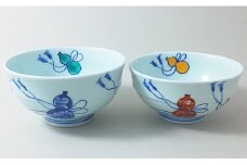 有田焼 六瓢紋 対飯碗 【ヤマト陶磁器】食器 器 うつわ 磁器 陶磁器 茶碗 茶わん ごはん茶碗 夫婦茶碗 2個 ペア セット ひょうたん 縁起物 手描き 贈答 ギフト A40-372