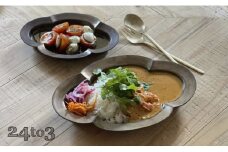 金泥 木瓜皿 L/ Mセット（各1枚） 24to3 西富陶磁器 有田焼 化粧箱入り 和食器 食器 うつわ 器 カレー皿 パスタ皿 盛皿 2枚セット 食器セット ワンプレート 取り皿 おしゃれ アンティーク ゴールド 30000円 3万円 A30-268