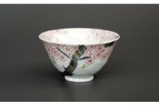 有田焼 中山陶和堂×西原錦工房コラボ「一本桜」ご飯茶碗【中山陶和堂】食器 うつわ 器 磁器 陶磁器 皿 茶碗 お茶碗 飯碗 花 桜 さくら 手描き 華やか 小ぶり ギフト A35-319