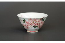 有田焼 中山陶和堂×宮﨑一樹コラボ「桜花爛漫」ご飯茶碗【中山陶和堂】食器 うつわ 器 磁器 陶磁器 皿 茶碗 お茶碗 飯碗 花 桜 さくら 手描き 華やか 小ぶり ギフト A35-320