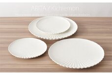 有田焼 白泡化粧ハーフ菊割皿（16/23cm 各2枚） 深海三龍堂 食器 おしゃれ プレート plate 菊花 片菊 パン皿 AA50-173