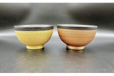 有田焼 伝作窯 甲胄飯碗 黄金ペアセット A25-328