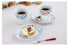 有田焼 青海波 マグカップ＆プレートペアセット 鷹巣瑞光堂 A45-108