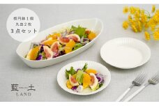 有田焼 オリジナル楕円鉢＆取皿セット【藍土】 A25-342