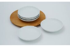 有田焼 しっとり質感の和食器 白マット輪花桔梗渕浅小鉢 / 5個 深海三龍堂 取り鉢 とんすい 煮物鉢 中鉢 白磁 白い器 白い食器 A40-185