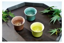 有田焼 色釉 酒グラス ヒワ・グレー・紫 3点セット 大慶 A20-371