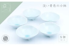 有田焼 淡い青色の美しい小鉢 5個セット まるぶん 5客セット 食器セット デザート皿 取り皿 おもてなし小鉢 小料理屋 上品な小鉢 お洒落 ブルー パステルカラー 25000円 A25-359