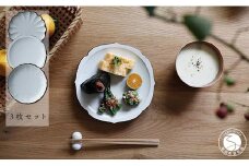 有田焼 李白磁 皿 3枚セット【ヤマト陶磁器】食器 器 うつわ 磁器 陶磁器 プレート 皿 菓子皿 メイン皿 3枚 セット ナチュラル おしゃれ ホワイト A55-135