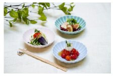 有田焼 深川製磁 釉遊彩 菊花小付3枚入 (Pale） A20-389