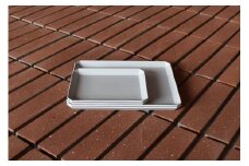 1616/ TY Square Plate 165 & 235 Gray 4枚セット【1616/arita japan】有田焼 食器 器 皿 中皿 角皿 スクエア プレート グレー シンプル A40-376