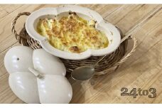 有田焼 クリーム釉 木瓜 蓋付耐熱皿 24to3【西富陶磁器】食器 器 うつわ 皿 蓋付 グラタン皿 耐熱皿 直火対応 オーブン対応 かわいい おしゃれ クリーム 25000円 A25-616