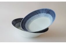 有田焼 しのぎ18反ボウル ボーダー ２客組 白峰堂 A25-371