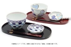 有田焼 姫丼・花型小皿 絵変わり２客組 白峰堂 A55-67
