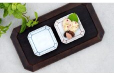 皓洋窯 有田焼 隅切小皿ペアセット 食器 うつわ 手描き 2枚 取皿 正方形 四角 ギフト 贈り物 A10-237