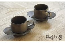 有田焼 喜鶴製陶所 金泥カップ＆ソーサー2客セット 24to3 西富陶磁器 A35-209