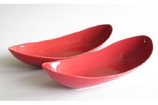 有田焼  赤釉ペア楕円皿 中 ARITA PORCELAIN LAB【アリタポーセリンラボ】食器 器 うつわ 磁器 陶磁器 2枚 セット ペア 皿 楕円皿 ボウル オーバルボウル カレー皿 パスタ皿 モダン シンプル 赤 A45-330