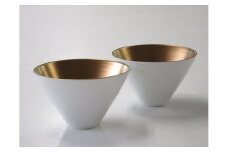 ARITA PORCELAIN LAB(アリタポーセリンラボ) ゴールド・ペア小鉢小飯碗 有田焼 茶碗 モダン ボウル スタイリッシュ A50-197