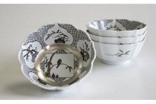 ARITA PORCELAIN LAB(アリタポーセリンラボ) JS三方ガラミ紋・小鉢4個セット 有田焼 モダン おめでたい モノトーン A70-128