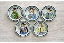 有田焼 南蛮人絵変り小皿5枚セット No.1【ARITAYAKI-STORE】器 うつわ 食器 小皿 豆皿 薬味入れ 5枚 セット 手描き 電子レンジ対応 食洗機対応 A20-589
