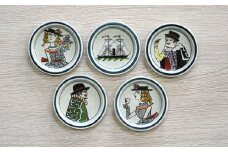 有田焼 南蛮人絵変り小皿5枚セット No.2【ARITAYAKI-STORE】器 うつわ 食器 小皿 豆皿 薬味入れ 5枚 セット 手描き 電子レンジ対応 食洗機対応 A20-590
