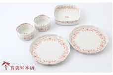 有田焼 其泉 ゆいからくさ 紅赤 5点セット 書籍付【賞美堂本店】食器 食器セット 5枚 セット うつわ 器 ハレの器 ハレの日 コーディネート 赤 皿 小鉢 プレート レシピ付 電子レンジ対応 食洗機対応 A150-69