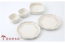 有田焼 其泉 ゆいからくさ 白金 5点セット 書籍付【賞美堂本店】食器 食器セット 5枚 セット うつわ 器 ハレの器 ハレの日 コーディネート プラチナ 皿 小鉢 プレート レシピ付 食洗機対応 A180-20