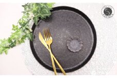 有田焼 上質な黒でワンランク上のコーディネート［プレート＋花豆皿］深海三龍堂 和食器 食器セット うつわ 器 シック お皿 料理が映えるプレート おしゃれ 黒い器 黒い皿 ワンプレート シンプル 丸皿 金善窯 15000円 A15-240