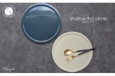 有田焼 Shallow flat plate 2枚セット【まるふく】器 うつわ 食器 プレート 皿 フラットプレート マット グレージュ ワンプレート ペア シンプル ギフト 贈答 A40-357