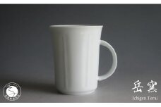日展会友 照井一玄作 有田焼 白磁 マグカップ ストレート たっぷり 容量 ティータイム A20-462