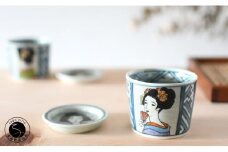有田焼 竹久夢二そば猪口＆薬味皿セット【ARITAYAKI-STORE】マルチカップ ロックグラス アールヌーボー A15-249