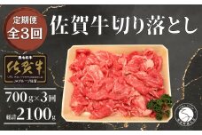 【3回定期便 総計2100g】【佐賀牛】切り落とし肉700g N75-1
