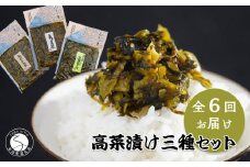 【6回定期便】高菜乃華 3個入りセット 高菜漬一筋-前田食品工業 辛子めんたい高菜 辛子高菜 葉がくれ F30-12