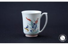 柿右衛門窯作 マグカップ（筒形）秋草鶉文 A160-6