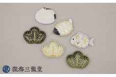 有田焼「有田からのお福分け」縁起物の器 / 鯛 鶴 亀 松 6点セット（幸楽窯 / 深海三龍堂）お正月 おせち 取り皿 小皿 豆皿 和食器 食器 A45-286