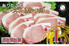 【計1kg 小分け真空パック】 ありたぶた ロース とんかつ用 約1kg (1枚約100g×10パック) 小分け 真空パック 豚肉 N10-60