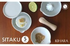 【コンパクトで多機能】SITAKU ５点セット【KIHARA】有田焼 蓋つきキッチンツール おろし器 レモン絞り すり鉢 すり棒 収納 一人暮らし 食器 離乳食 出産祝い キハラ A25-497