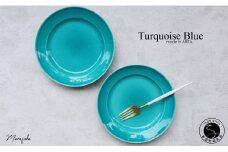 【まるふくオリジナル】有田焼 ターコイズブルー リムプレート 2枚セット 食器 うつわ 器 プレート 朝食 洋食 和食 A30-449