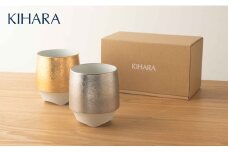 【晩酌を特別なひとときに】  香酒盃(L)  金彩・銀彩 ペア カップ 300cc【KIHARA】有田焼 焼酎 晩酌 お酒 ハレの日 お祝い ギフト 父の日 敬老の日 酒器 キハラ A40-264