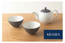 【におい移りなく快適♪】茶葉ポット ＆ せん茶ペア【KIHARA】有田焼 和食器 うつわ 器 食器 ティーカップ フリーカップ ポット 茶器 煎茶碗 緑茶 紅茶 日本茶 中国茶 ジャンピング 急須 ティーセット キハラ 45000円 A45-153