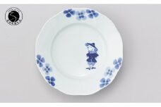 しん窯青花 夢みる異人ノーブル21cm リム皿（スマイル）有田焼 食器 器 うつわ 手描き プレート 小島芳栄堂 A20-499