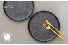 金善製陶所 210カット プレート 黒サビ絞りマット 2枚 有田焼 食器 器 うつわ プレート A25-456