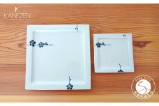 有田焼 梅香紋 リム正角プレート 2種 2点 セット【金善製陶所】食器 器 うつわ 磁器 陶磁器 リムプレート ワンプレート プレート 正角皿 小皿 取皿 皿 梅 シンプル マット A30-576 