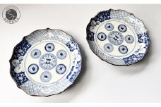 有田焼 染付暦 祥瑞手 (しょんずいて) ペア和皿【有田焼 花伝作】食器 器 うつわ 陶磁器 皿 和皿 小皿 取皿 菓子皿 セット 2枚 祥瑞手 手描き 電子レンジ対応 A50-298